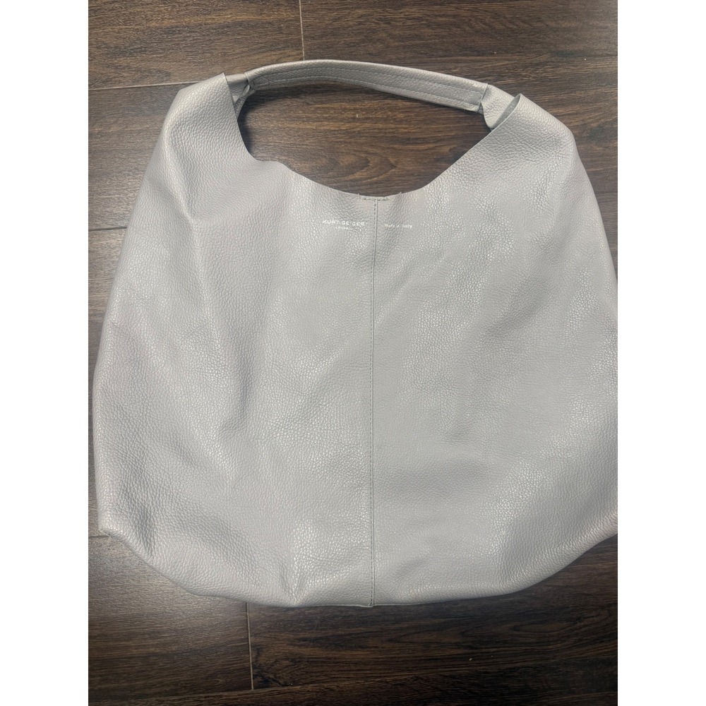 Kurt Geiger London Gray Leather Oversized Hobo Shoulder Bag Made in Italy